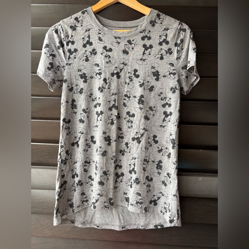Disney Mickey Minnie Mouse Medium Grey Women's Short Sleeve Tshirt